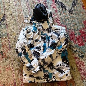 Mutu Snow White, Black & Teal Graphic Ski Jacket